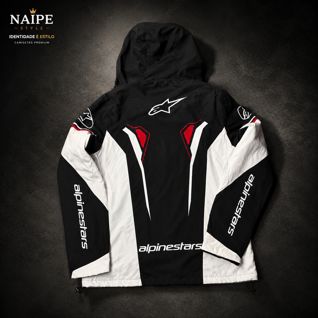 Jaqueta Alpinestars Vermelha Branca com Capuz Forrada Peluciada