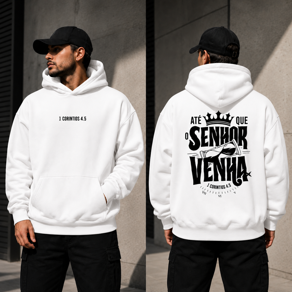Moletom Canguru Premium | Até Que o Senhor Venha | 1 Coríntios 4:5