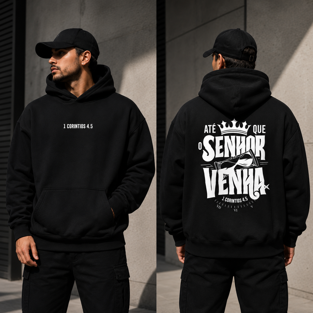 Moletom Canguru Premium | Até Que o Senhor Venha | 1 Coríntios 4:5
