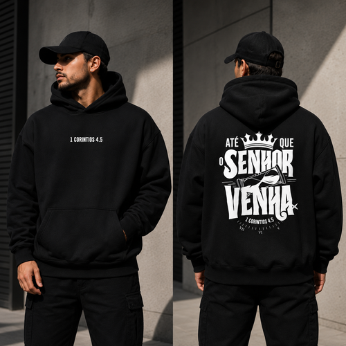 Moletom Canguru Premium | Até Que o Senhor Venha | 1 Coríntios 4:5