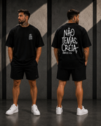 Camiseta Oversized Premium Cristã Não Temas Creia