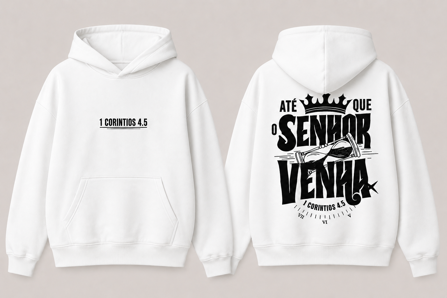 Moletom Canguru Premium | Até Que o Senhor Venha | 1 Coríntios 4:5