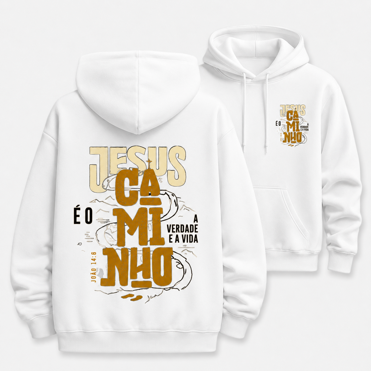 Moletom Canguru Premium Jesus é o Caminho | João 14:6