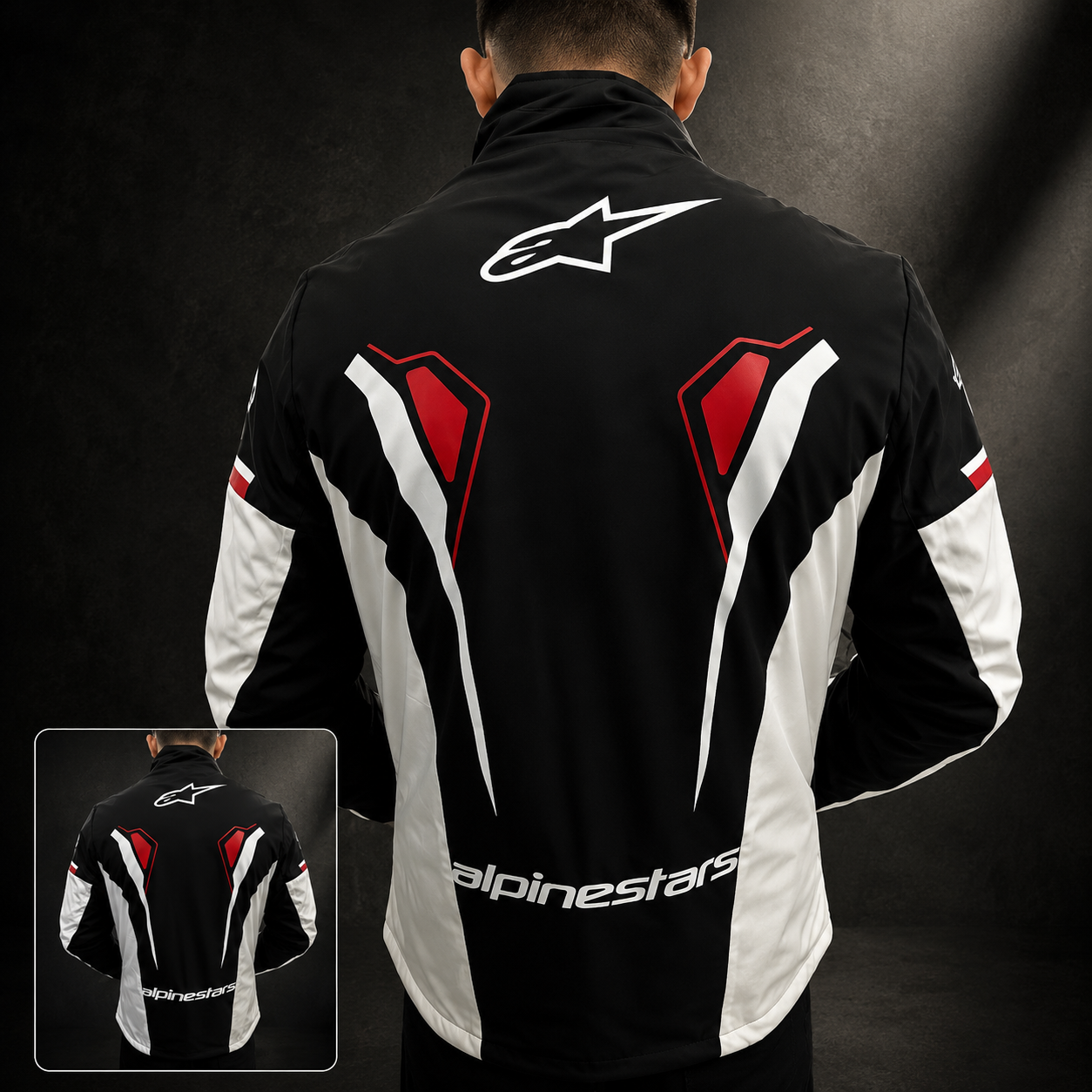 Jaqueta Alpinestars Vermelha Branca com Capuz Forrada Peluciada