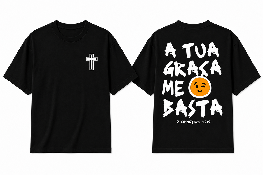 Camiseta Premium 30.1 Cristã A Tua Graça Me Basta | 2 Coríntios 12:9