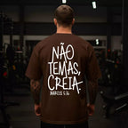 Camiseta Oversized Premium Cristã Não Temas Creia