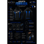 Jaqueta Alpinestars Preto e Azul com Capuz Forrada Peluciada