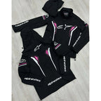 Jaqueta Alpinestars Preto Rosa com Capuz Forrada Peluciada